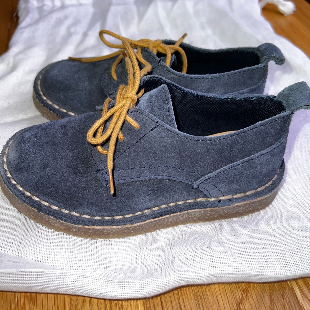 Zara Kids Toddler Leather Derby Shoes, Navy Suede